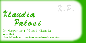 klaudia palosi business card